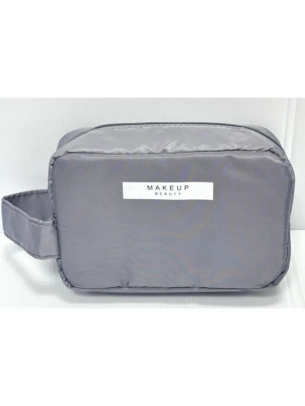 Grey Makeup Bag Cosmetic Organizer Toiletry Travel Case Small Pouch Brand New